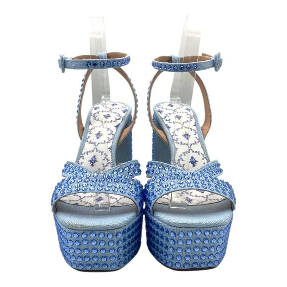 NWOB Hill House Home The Party Platform Sandals Blue Rhinestone EU 38.5 US / 8.5 - Picture 2 of 13